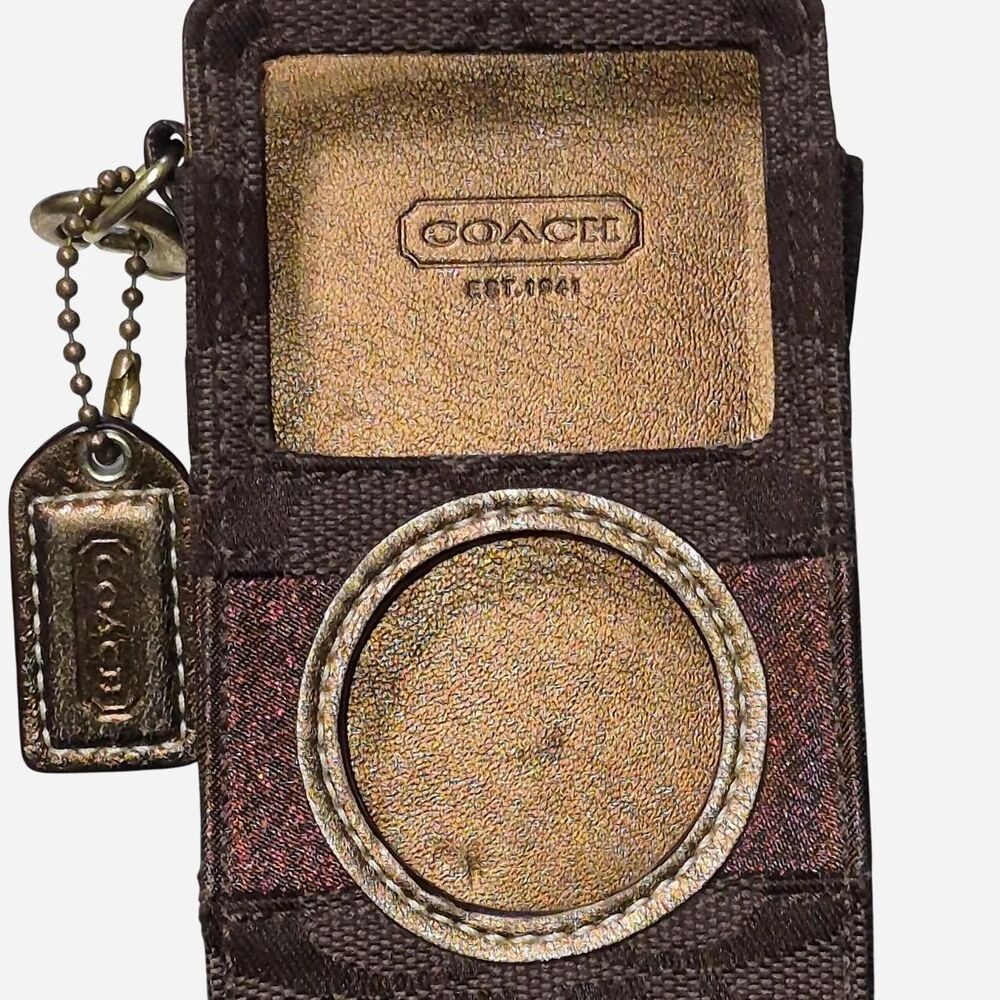 Vintage Coach Brown and Gold iPod Case